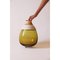 Olivgrüne und weiße Vase aus mundgeblasenem Glas & Keramik von Pia Wüstenberg 3