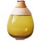 Olivgrüne und weiße Vase aus mundgeblasenem Glas & Keramik von Pia Wüstenberg 1