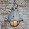 Vintage Industrial Pendant Lamp in Gray Metal and Frosted Glass from GAL, France, Image 5