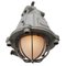 Vintage Industrial Pendant Lamp in Gray Metal and Frosted Glass from GAL, France 2