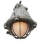 Vintage Industrial Pendant Lamp in Gray Metal and Frosted Glass from GAL, France, Image 2