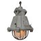 Vintage Industrial Pendant Lamp in Gray Metal and Frosted Glass from GAL, France, Image 3