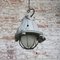 Lámpara colgante industrial vintage de metal gris y vidrio esmerilado de GAL, Francia, Imagen 7