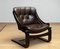 Krona Lounge Chair in Brown Leather by Ake Fribytter for Nelo, Sweden, 1970s 1
