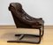 Krona Lounge Chair in Brown Leather by Ake Fribytter for Nelo, Sweden, 1970s 5