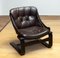 Fauteuil Krona en Cuir Marron par Ake Fribytter pour Nelo, Suède, 1970s 9