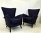 Italian Armchairs in Blue, 1950s, Set of 2 5