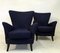 Italian Armchairs in Blue, 1950s, Set of 2 4