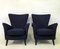 Italian Armchairs in Blue, 1950s, Set of 2 2