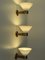 Lámparas de pared italianas de latón y cristal de Murano, años 70. Juego de 3, Imagen 4