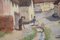 G. Dalzell, Escena callejera de un pueblo impresionista, óleo sobre tabla, años 20, Imagen 5