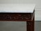 Chippendale Console Tables with New White Carrara Marble Tops 6