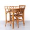 Bohemian Wicker Desk and Chair, France, 1970s, Set of 2 3