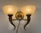 Vintage Regency Wandlampe aus Bronze & Glas von Massive, 1970er 13