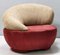 Postmodern Lounge Chair with a Beige and Crimson Alcantara Upholstery, Italy, 1980s 8