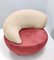 Postmodern Lounge Chair with a Beige and Crimson Alcantara Upholstery, Italy, 1980s 1