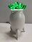 Postmodern Green Murano Glass & White Aluminum Table Lamp, Italy, 1980s, Image 3