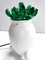 Lámpara de mesa posmoderna de cristal de Murano verde y aluminio blanco, Italia, años 80, Imagen 6