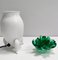 Lámpara de mesa posmoderna de cristal de Murano verde y aluminio blanco, Italia, años 80, Imagen 7