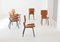 Italian Dining Chairs in Teak and Iron from Societa Compensati Curvi, 1950s, Set of 6 2