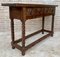 Early 20th Century Catalan Spanish Carved Walnut Console Table with Two Drawers, 1900s 13