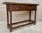 Early 20th Century Catalan Spanish Carved Walnut Console Table with Two Drawers, 1900s 2