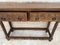 Early 20th Century Catalan Spanish Carved Walnut Console Table with Two Drawers, 1900s 9