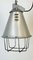 Lámpara colgante jaula industrial de aluminio gris, años 70, Imagen 6