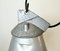 Lámpara colgante jaula industrial de aluminio gris, años 70, Imagen 3