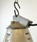 Lámpara colgante jaula industrial de aluminio gris, años 70, Imagen 10