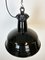 Industrial Black Enamel Factory Lamp with Cast Iron Top from Elektrosvit, 1950s 9