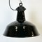 Industrial Black Enamel Factory Lamp with Cast Iron Top from Elektrosvit, 1950s 7