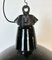 Industrial Black Enamel Factory Lamp with Cast Iron Top from Elektrosvit, 1950s, Image 3