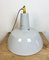 Lámpara colgante de fábrica industrial esmaltada en gris de Philips, años 60, Imagen 6
