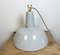 Lámpara colgante de fábrica industrial esmaltada en gris de Philips, años 60, Imagen 10