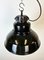 Lámpara de fábrica industrial de esmalte negro con superficie de hierro fundido de Elektrosvit, años 60, Imagen 9