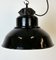 Industrielle Fabriklampe aus schwarzer Emaille mit Gusseisenplatte von Elektrosvit, 1960er 11