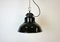 Industrial Black Enamel Factory Lamp with Cast Iron Top from Elektrosvit, 1960s, Image 2