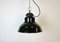 Lámpara de fábrica industrial de esmalte negro con superficie de hierro fundido de Elektrosvit, años 60, Imagen 2