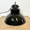 Industrielle Fabriklampe aus schwarzer Emaille mit Gusseisenplatte von Elektrosvit, 1960er 12