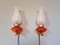 Brass and Satin Glass Wall Lights, 1950s, Set of 2 1