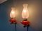 Lampade da parete in ottone e vetro satinato, anni '50, set di 2, Immagine 4