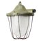 Vintage Industrial Green Metal & Holophane Glass Pendant Lamp, Image 1