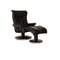 Stressless Blues Leather Armchair and Ottoman in Black, Set of 2 1