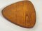 Dreieckige braune Servierplatte oder Tablett aus Holz, 1960er 3