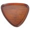 Fuente o bandeja triangular marrón de madera, años 60, Imagen 1