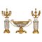 Gilt Bronze and Canton Porcelain Mantel Set, China, Set of 3, Image 1