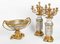 Gilt Bronze and Canton Porcelain Mantel Set, China, Set of 3 10