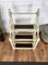 Mid-Century Italian Carved Walnut Wood and Leather 4-Step Library Ladder, 1950s 8