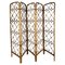 Italian Bamboo Rattan Organic Bohemian 5 Panel Folding Screen Room Divider, 1960s 1